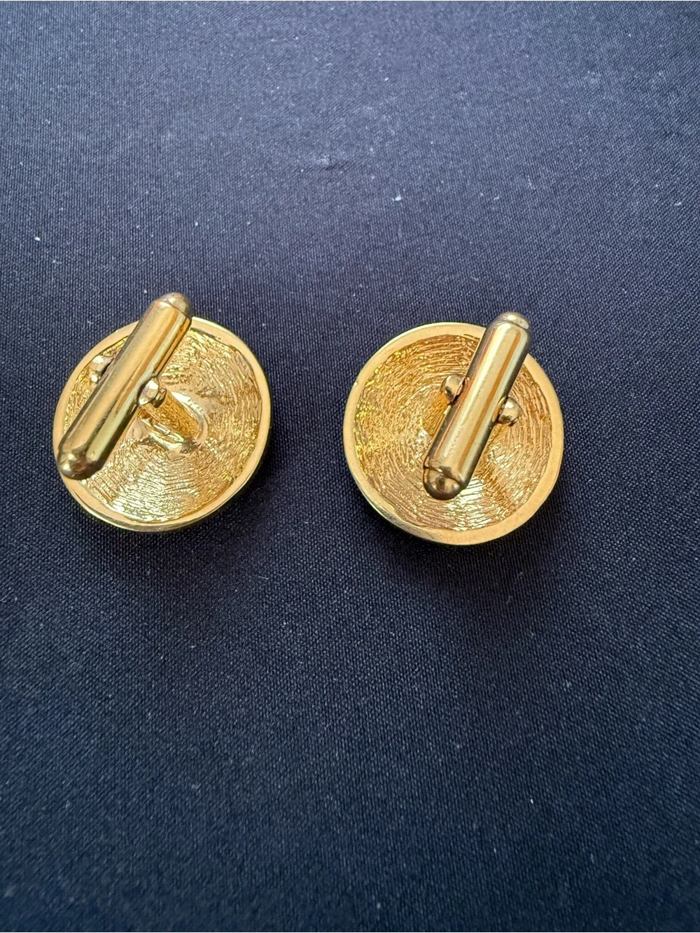 Gold & Black Round Cufflinks